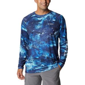 imageColumbia Mens Terminal Tackle PFG Triangle Long Sleeve ShirtBlue Macaw Realtree Horizon