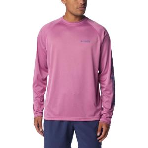 imageColumbia Mens Terminal Tackle PFG Triangle Long Sleeve ShirtBright Lavender HeatherBluebell Logo