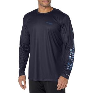 imageColumbia Mens Terminal Tackle PFG Triangle Long Sleeve ShirtCollegiate NavyVivid Blue Bottomland