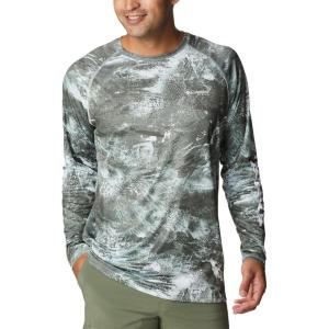 imageColumbia Mens Terminal Tackle PFG Triangle Long Sleeve ShirtCool Green Realtree Horizon