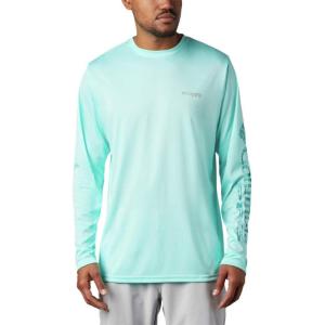 imageColumbia Mens Terminal Tackle PFG Triangle Long Sleeve ShirtGulf StreamBright Aqua Realtree Mako