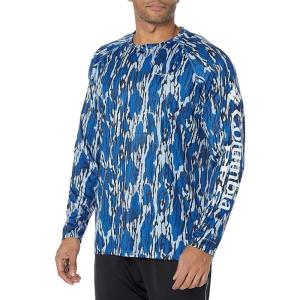 imageColumbia Mens Terminal Tackle PFG Triangle Long Sleeve ShirtVivid Blue Mossy Oak Bottomland