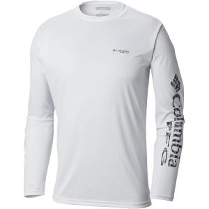 imageColumbia Mens Terminal Tackle PFG Triangle Long Sleeve ShirtWhite  Black Multi Fish