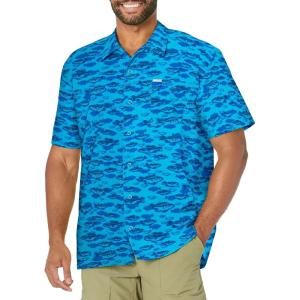 imageColumbia Sportswear Mens Trollers Best Short Sleeve ShirtBlue Macaw Bigmouth Print