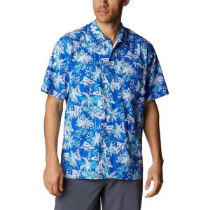 imageColumbia Sportswear Mens Trollers Best Short Sleeve ShirtBlue Macaw Festive Fishin Print