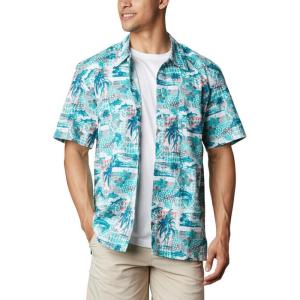 imageColumbia Sportswear Mens Trollers Best Short Sleeve ShirtBright Aqua Polynesian Print
