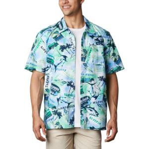 imageColumbia Sportswear Mens Trollers Best Short Sleeve ShirtEmerald Green Offshore Archive Print