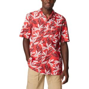 imageColumbia Sportswear Mens Trollers Best Short Sleeve ShirtRed Hibiscus Tuna Paradise Print