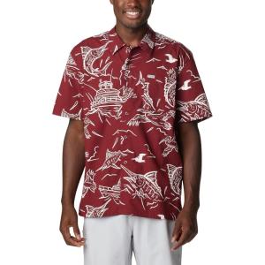 imageColumbia Sportswear Mens Trollers Best Short Sleeve ShirtRed Jasper Mighty Marlins Print