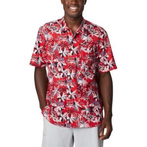 imageColumbia Sportswear Mens Trollers Best Short Sleeve ShirtRed Spark Fireworks Fish Print