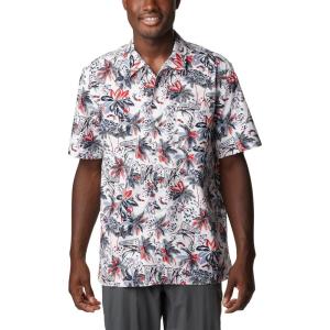 imageColumbia Sportswear Mens Trollers Best Short Sleeve ShirtWhite Fireworks Fish Print