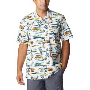 imageColumbia Sportswear Mens Trollers Best Short Sleeve ShirtWhite Watercolor Island Print