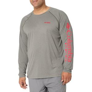 imageMens PFG Terminal Tackle Heather Long Sleeve ShirtAlpine Tundra HeatherRed Spark Logo
