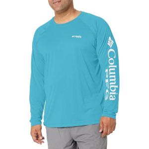 imageMens PFG Terminal Tackle Heather Long Sleeve ShirtAtoll HeatherWhite Logo
