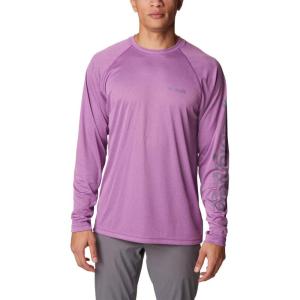 imageMens PFG Terminal Tackle Heather Long Sleeve ShirtBerry Jam HeatherGranite Purple Logo