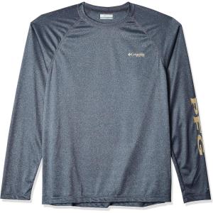 imageMens PFG Terminal Tackle Heather Long Sleeve ShirtCarbon HeatherAncient Fossil Logo