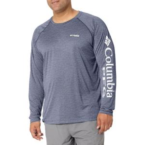 imageMens PFG Terminal Tackle Heather Long Sleeve ShirtCollegiate Navy HeatherWhite Logo