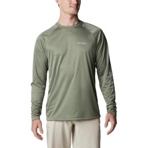imageMens PFG Terminal Tackle Heather Long Sleeve ShirtCypress HeatherCool Green Logo