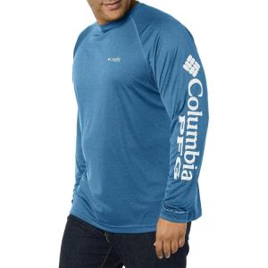 imageMens PFG Terminal Tackle Heather Long Sleeve ShirtDark Pool HeatherWhite Logo