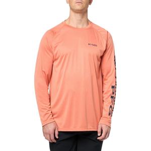 imageMens PFG Terminal Tackle Heather Long Sleeve ShirtFaded Peach HeatherCollegiate Navy Log