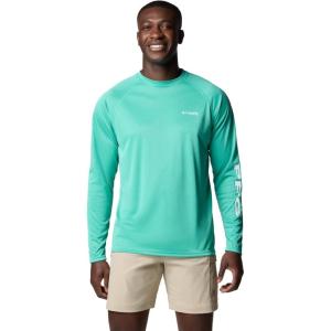 imageMens PFG Terminal Tackle Heather Long Sleeve ShirtGlaze Green HeatherWhite Logo