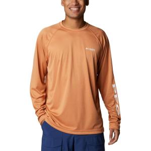 imageMens PFG Terminal Tackle Heather Long Sleeve ShirtIsland Orange HeatherWhite Logo