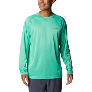 imageMens PFG Terminal Tackle Heather Long Sleeve ShirtLight Jade HeatherMetal Logo