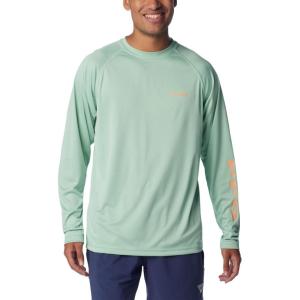 imageMens PFG Terminal Tackle Heather Long Sleeve ShirtNew Mint HeatherBright Nectar Logo