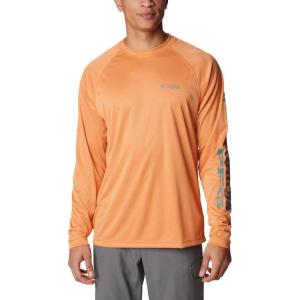 imageMens PFG Terminal Tackle Heather Long Sleeve ShirtOrange Reef HeatherTranquil Teal Logo