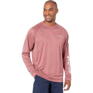 imageMens PFG Terminal Tackle Heather Long Sleeve ShirtRed Jasper HeatherWhite Logo