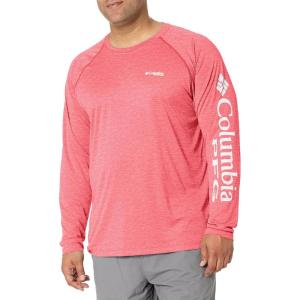 imageMens PFG Terminal Tackle Heather Long Sleeve ShirtRed Spark HeatherWhite Logo