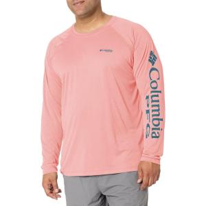 imageMens PFG Terminal Tackle Heather Long Sleeve ShirtSalmon HeatherAegean Blue Logo