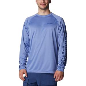 imageMens PFG Terminal Tackle Heather Long Sleeve ShirtViolet Sea HeatherCarbon Logo