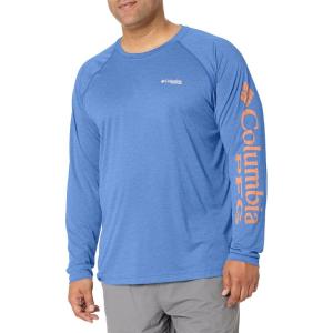 imageMens PFG Terminal Tackle Heather Long Sleeve ShirtVivid Blue HeatherBright Nectar Logo