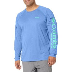 imageMens PFG Terminal Tackle Heather Long Sleeve ShirtVivid Blue HeatherWinter Green Logo