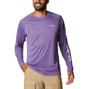 imageMens PFG Terminal Tackle Heather Long Sleeve ShirtVivid Purple HeatherWhite Logo