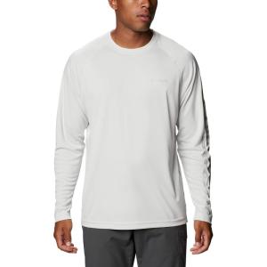 imageMens PFG Terminal Tackle Heather Long Sleeve ShirtWhite HeatherCool Grey Logo