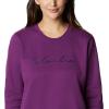 imageColumbia womens Trek Graphic CrewPlumScript Logo