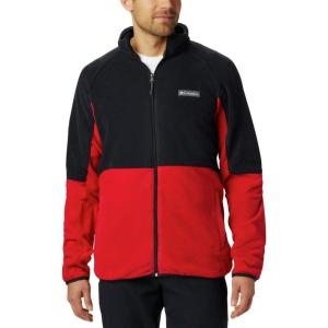 imageColumbia Mens Basin Trail Fleece Full Zip JacketMountain Red  Black