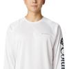 imageColumbia Mens Fork Stream Long Sleeve ShirtWhiteCollegiate Navy Logo