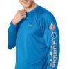 imageColumbia Mens Terminal Tackle PFG Triangle Long Sleeve ShirtBright AquaCollegiate Navy Logo