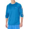 imageColumbia Mens Terminal Tackle PFG Triangle Long Sleeve ShirtBright AquaCollegiate Navy Logo