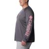 imageColumbia Mens Terminal Tackle PFG Triangle Long Sleeve ShirtCity GreyPink Pop Logo