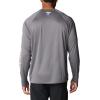 imageColumbia Mens Terminal Tackle PFG Triangle Long Sleeve ShirtCity GreyPink Pop Logo