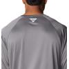 imageColumbia Mens Terminal Tackle PFG Triangle Long Sleeve ShirtCity GreyPink Pop Logo
