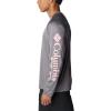 imageColumbia Mens Terminal Tackle PFG Triangle Long Sleeve ShirtCity GreyPink Pop Logo
