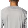 imageColumbia Mens Terminal Tackle PFG Triangle Long Sleeve ShirtCool GreySalmon Logo