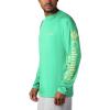 imageColumbia Mens Terminal Tackle PFG Triangle Long Sleeve ShirtDark LimeSunlit Logo