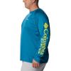 imageColumbia Mens Terminal Tackle PFG Triangle Long Sleeve ShirtDeep MarineLaser Lemon Logo