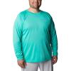 imageColumbia Mens Terminal Tackle PFG Triangle Long Sleeve ShirtElectric TurquoiseCool Grey Logo